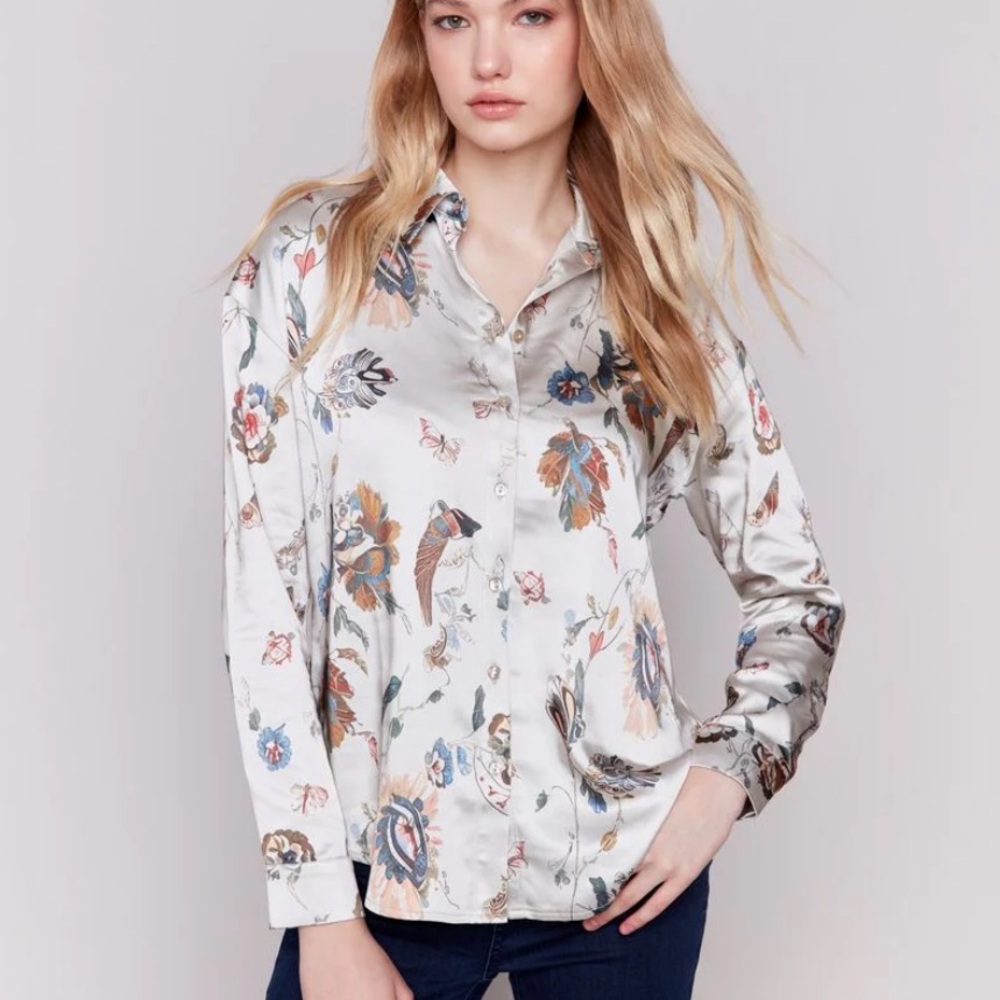 CHARLIE B Floral Print Blouse NWT